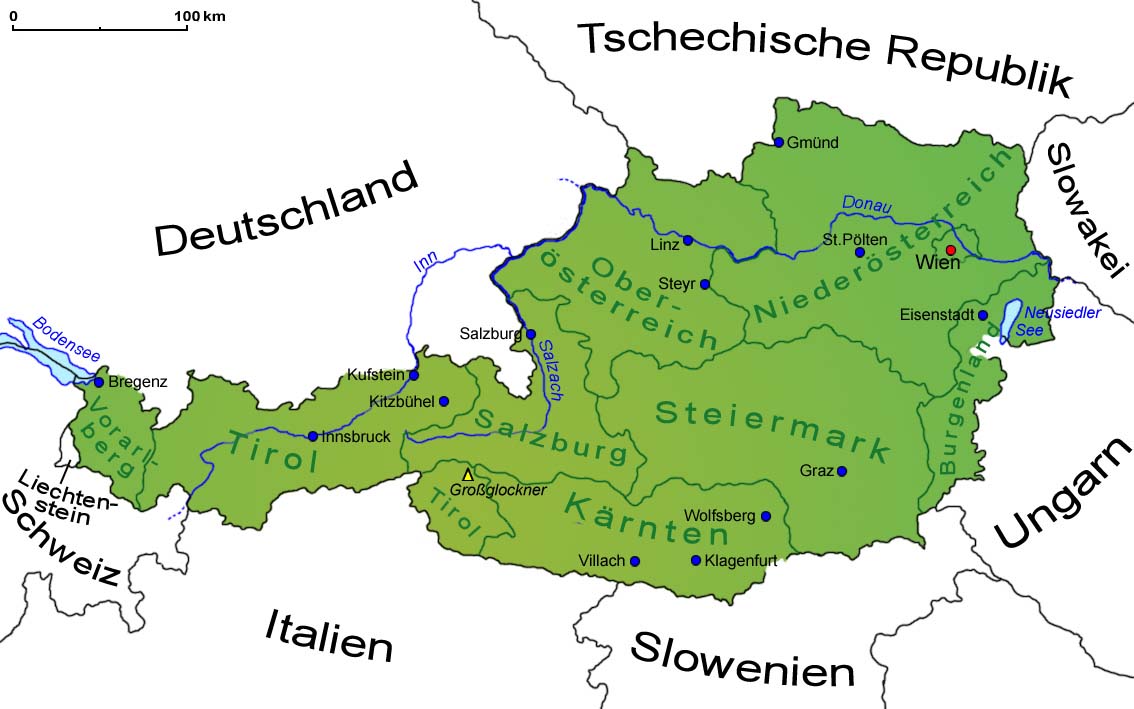 Österreich - Landkarte