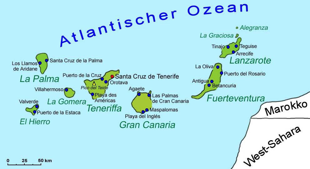 Kanarische Inseln - Karte