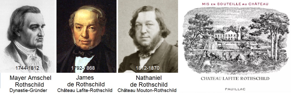 Château Lafite-Rothschild - 3 Porträts und Flaschenetikett