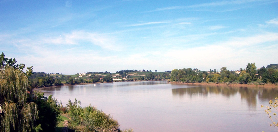 Fronsac - Blick über die Dordogne auf Fronsac