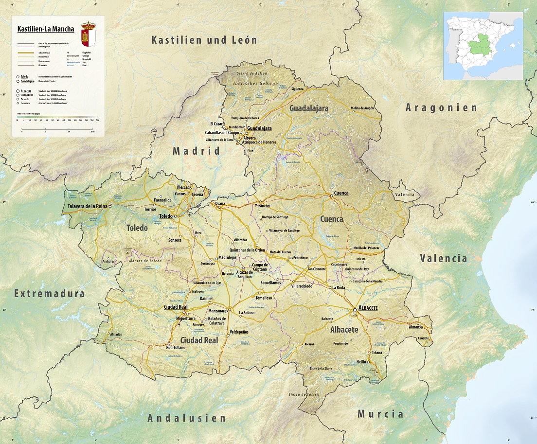 Kastilien-La Mancha - Karte