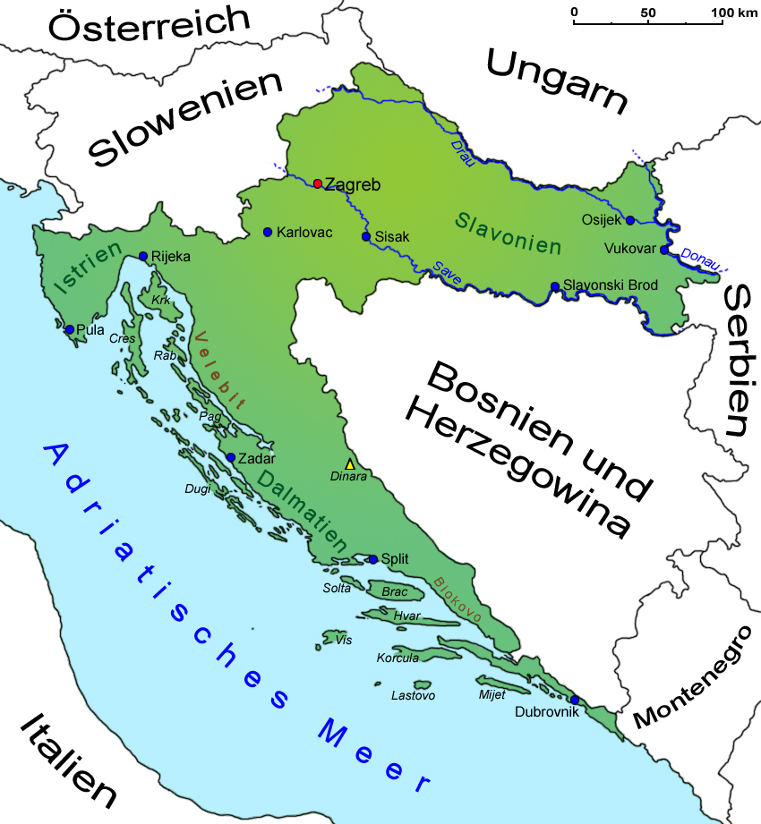 Kroatien - Landkarte