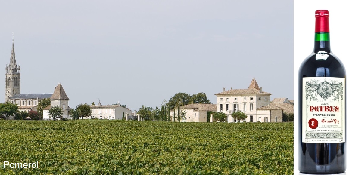 Pomerol - Stadt und Flasche Château Petrus
