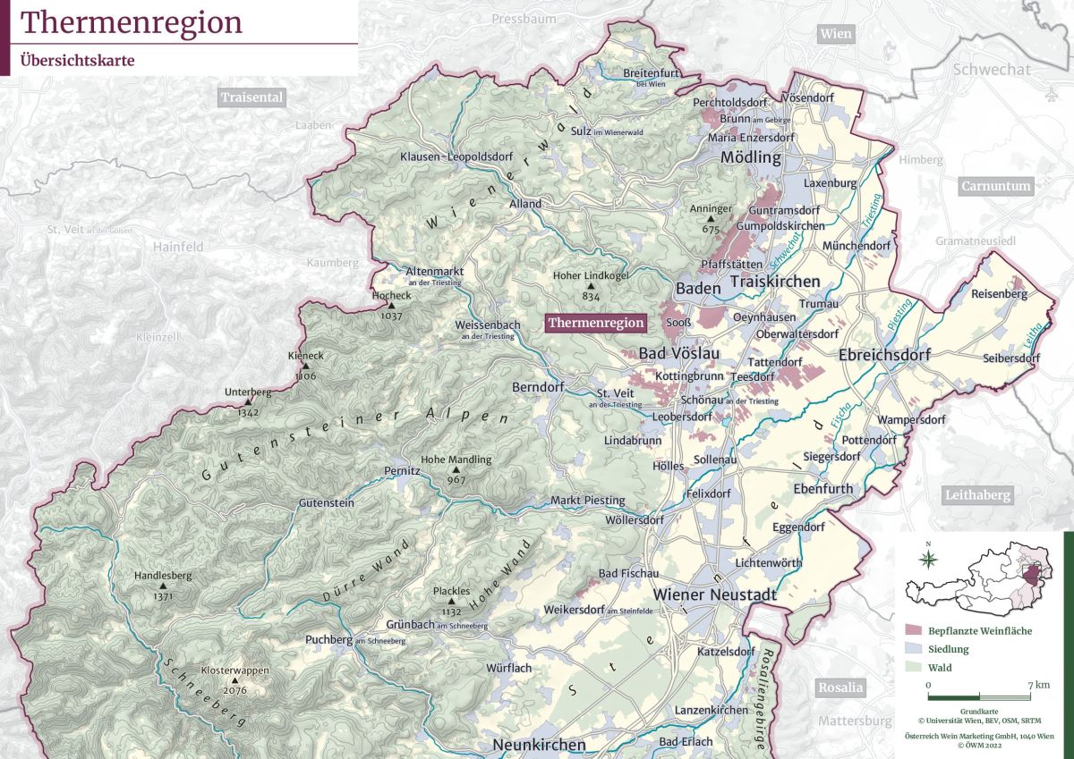 Thermenregion - topographische Karte