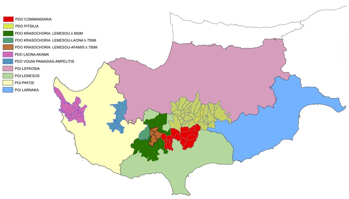 Zypern - PDO- und PGI-Bereiche